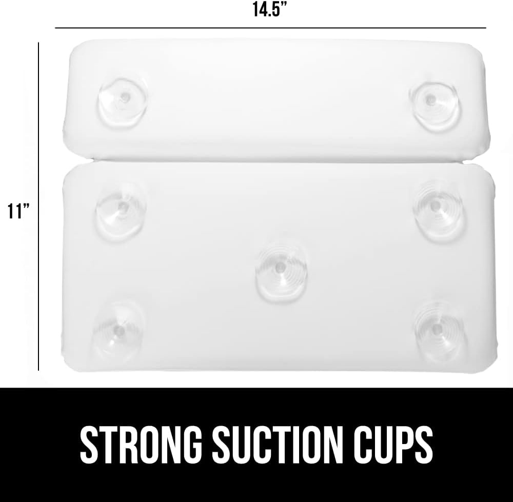 image:imageGORILLA GRIP Bath Pillow for Tub Strong Suction Cups Luxury Bathtub Pillows Headrest Neck and Back Support Relaxing Hot Tub and Home Spa Accessories Bathroom Essentials Gifts for Women WhiteWhite