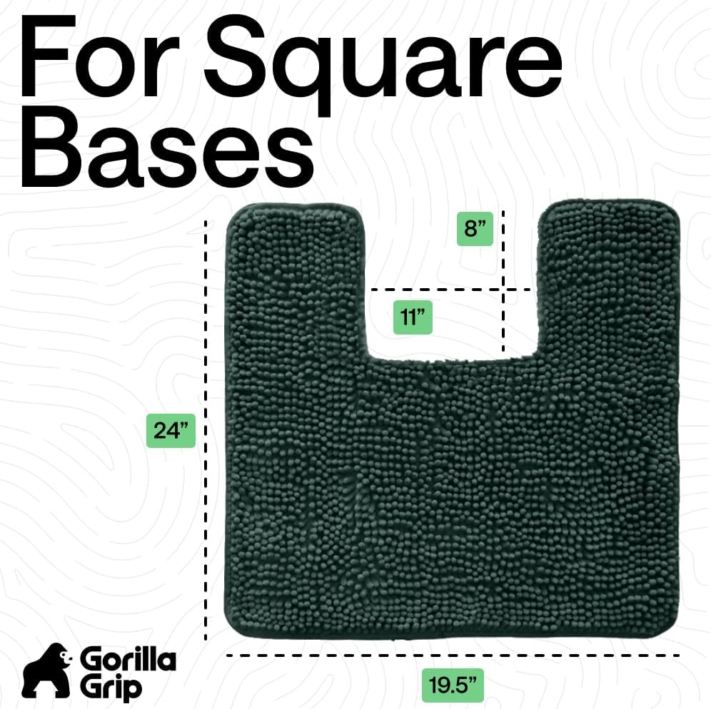 image:imageGORILLA GRIP Bath Rug Mat Thick Soft Absorbent Chenille Quick Dry Microfiber Mats Rubber Backing Machine Washable Shower Floor Rugs Bathroom Bathmat Home Decor Accessories 24x17 GreyHunter