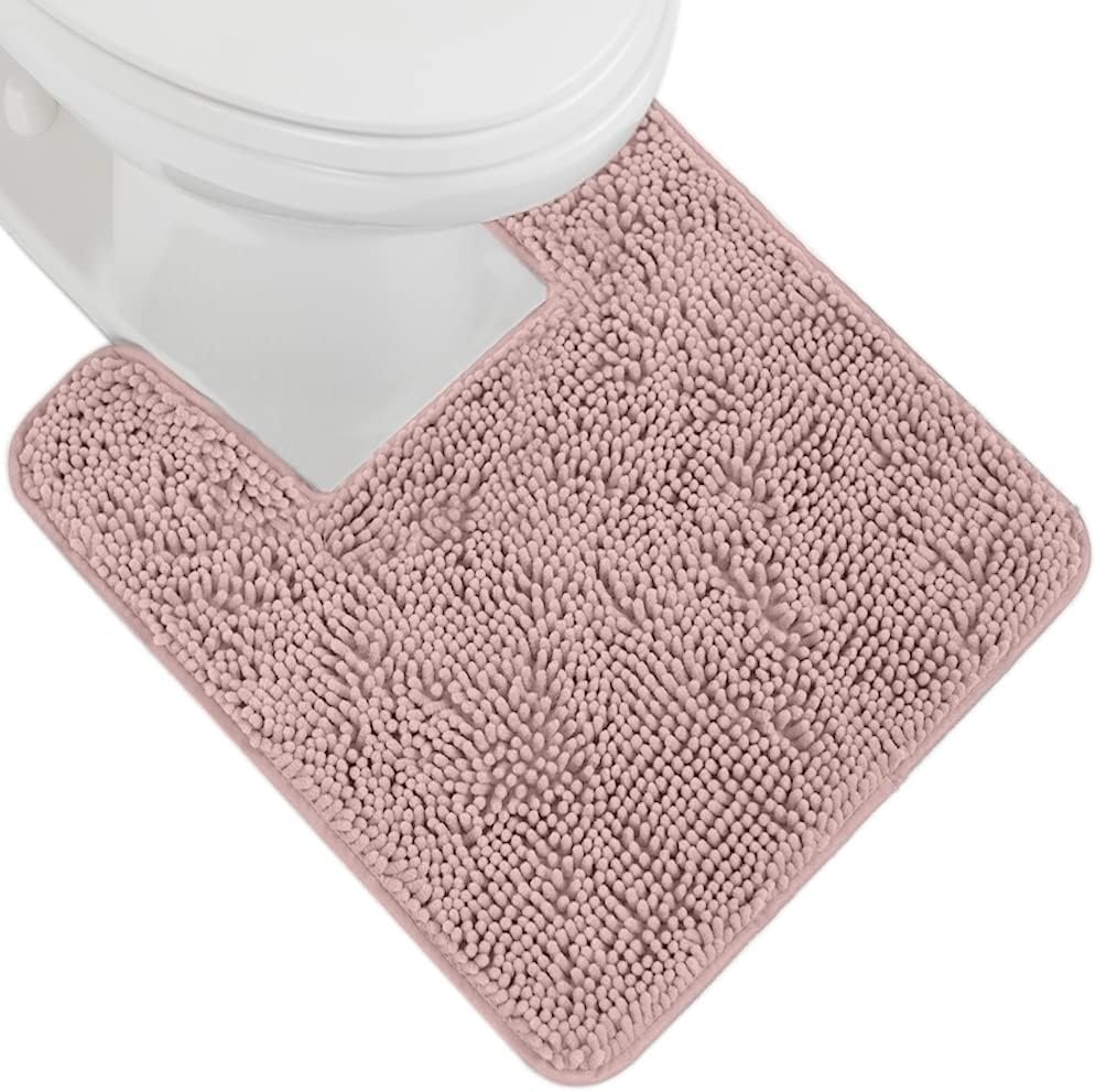 image:imageGORILLA GRIP Bath Rug Mat Thick Soft Absorbent Chenille Quick Dry Microfiber Mats Rubber Backing Machine Washable Shower Floor Rugs Bathroom Bathmat Home Decor Accessories 24x17 GreyDusty Rose