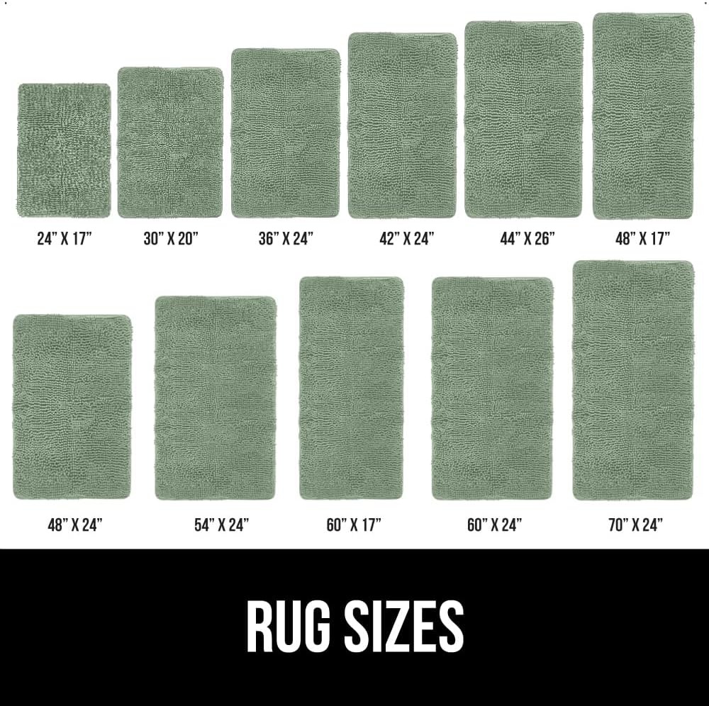 image:imageGORILLA GRIP Bath Rug Mat Thick Soft Absorbent Chenille Quick Dry Microfiber Mats Rubber Backing Machine Washable Shower Floor Rugs Bathroom Bathmat Home Decor Accessories 24x17 GreySage