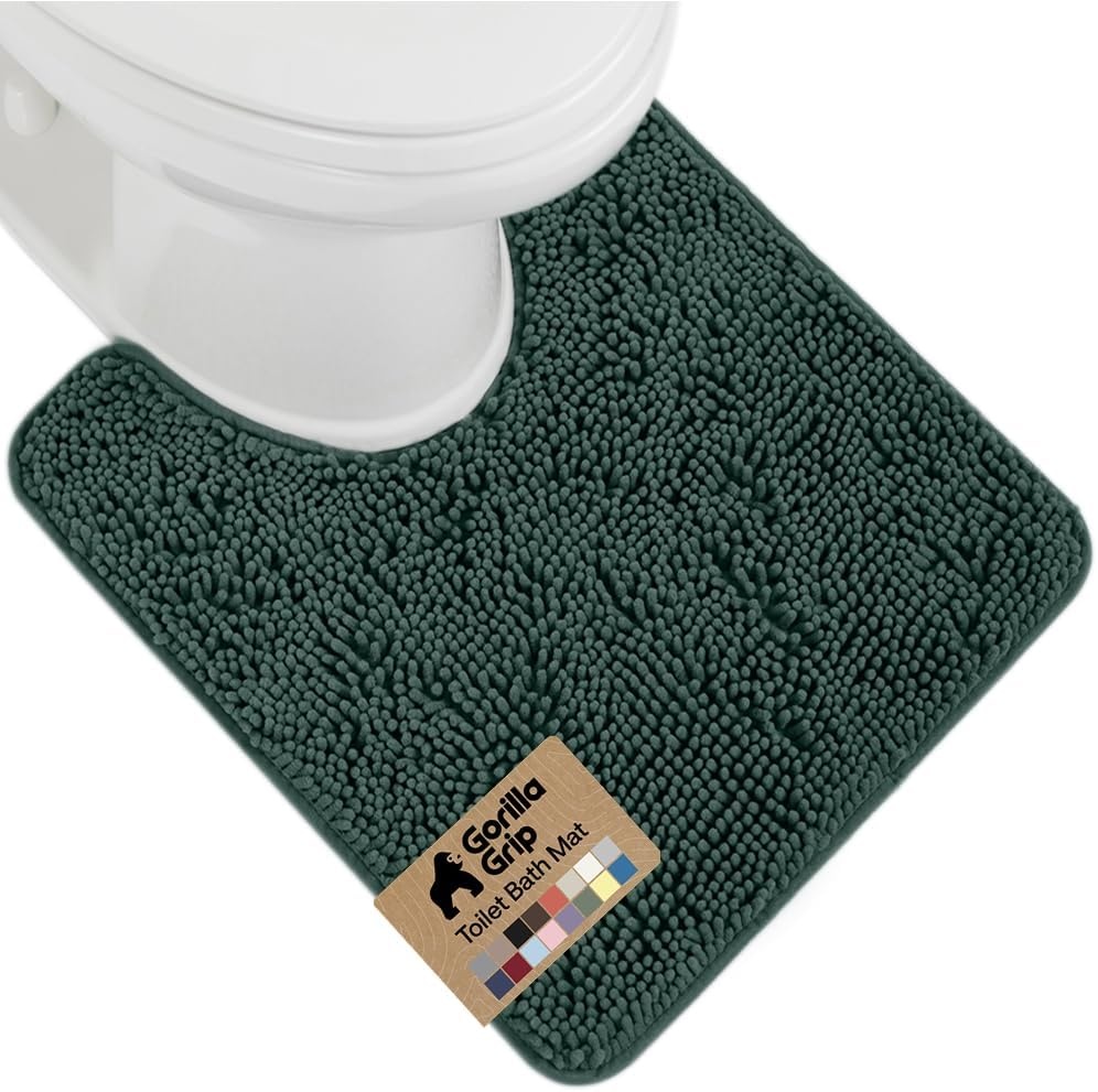 image:imageGORILLA GRIP Bath Rug Mat Thick Soft Absorbent Chenille Quick Dry Microfiber Mats Rubber Backing Machine Washable Shower Floor Rugs Bathroom Bathmat Home Decor Accessories 24x17 GreyHunter