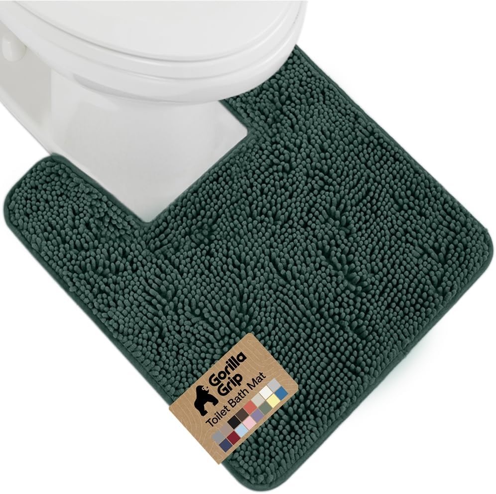 image:imageGORILLA GRIP Bath Rug Mat Thick Soft Absorbent Chenille Quick Dry Microfiber Mats Rubber Backing Machine Washable Shower Floor Rugs Bathroom Bathmat Home Decor Accessories 24x17 GreyHunter