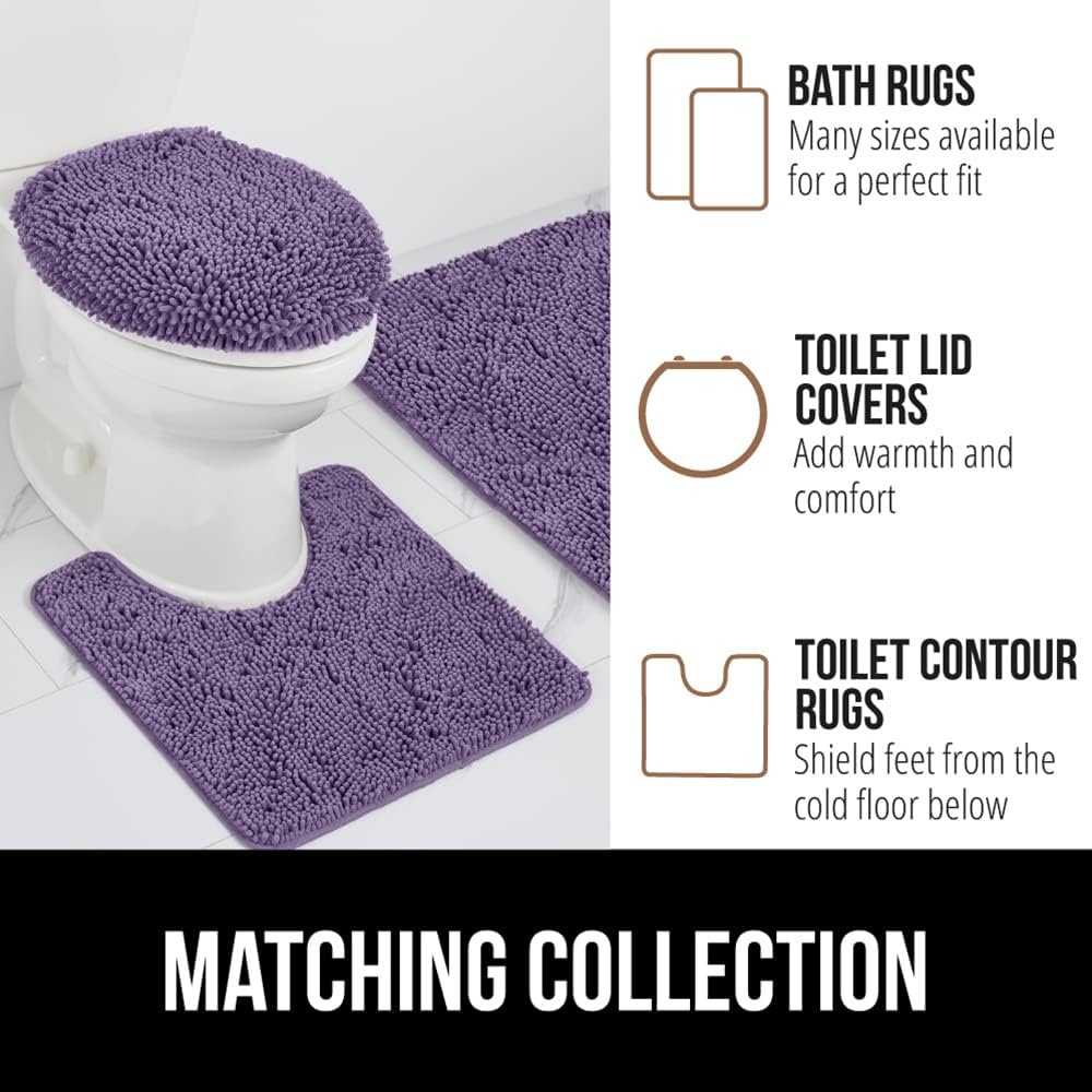 image:imageGORILLA GRIP Bath Rug Mat Thick Soft Absorbent Chenille Quick Dry Microfiber Mats Rubber Backing Machine Washable Shower Floor Rugs Bathroom Bathmat Home Decor Accessories 24x17 GreySage