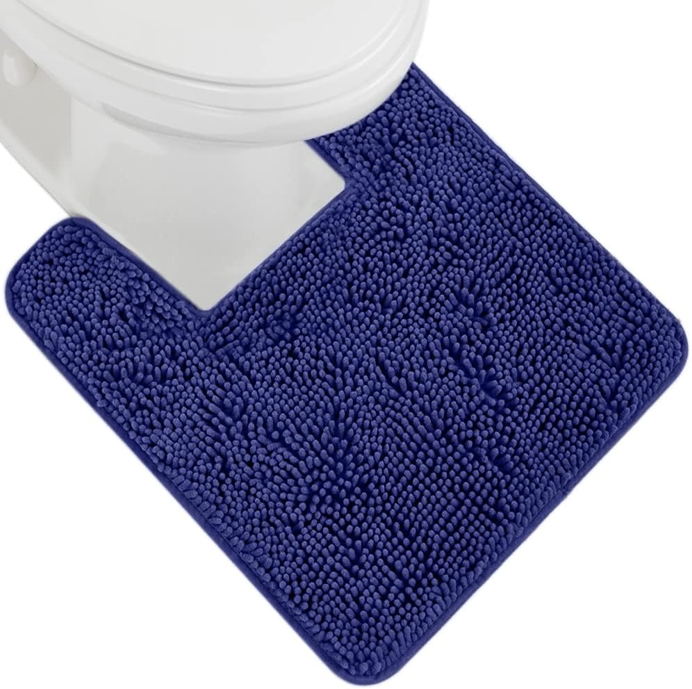 image:imageGORILLA GRIP Bath Rug Mat Thick Soft Absorbent Chenille Quick Dry Microfiber Mats Rubber Backing Machine Washable Shower Floor Rugs Bathroom Bathmat Home Decor Accessories 24x17 GreyRoyal Blue