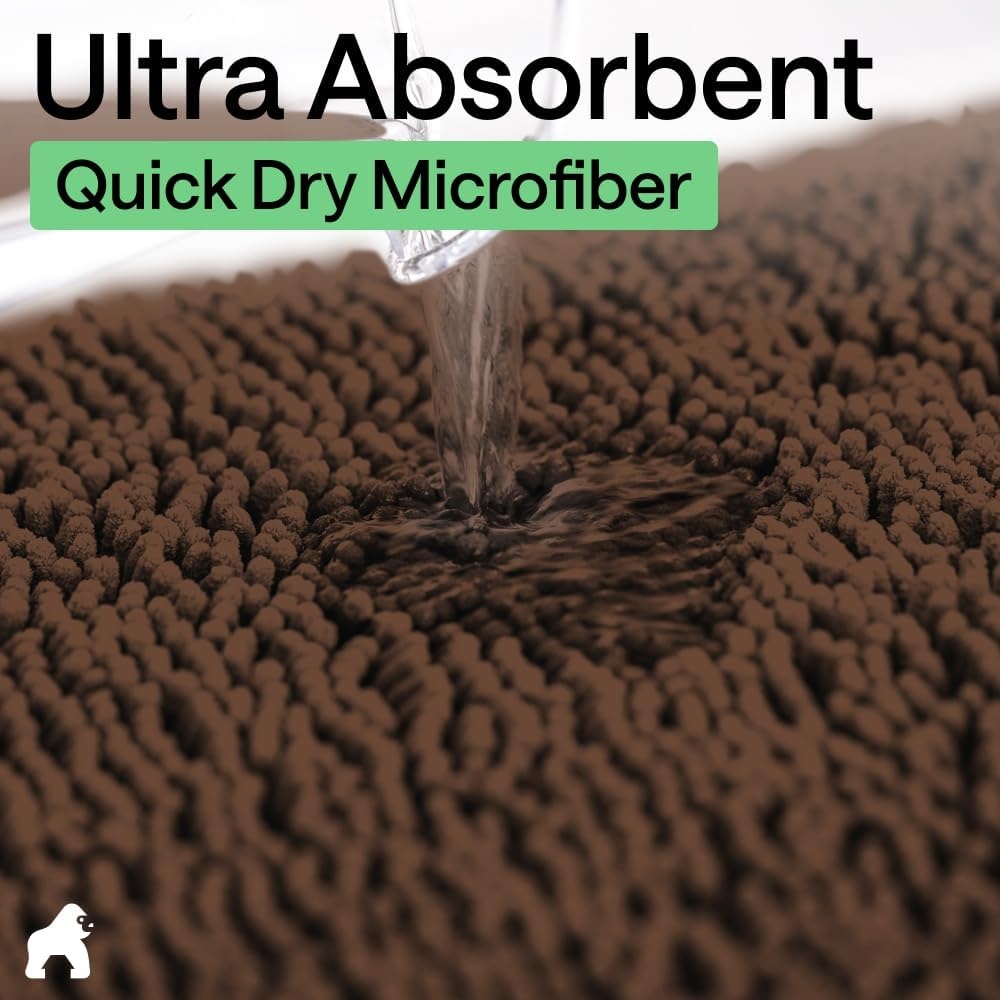 image:imageGORILLA GRIP Bathroom Rug Sets Soft Chenille 2 Piece Area Rugs Set Toilet Base Mat and 30x20 Carpet Absorbent Microfiber Washable Mats Dry Quickly Home Dcor and Bath Room Accessories GreyBrown