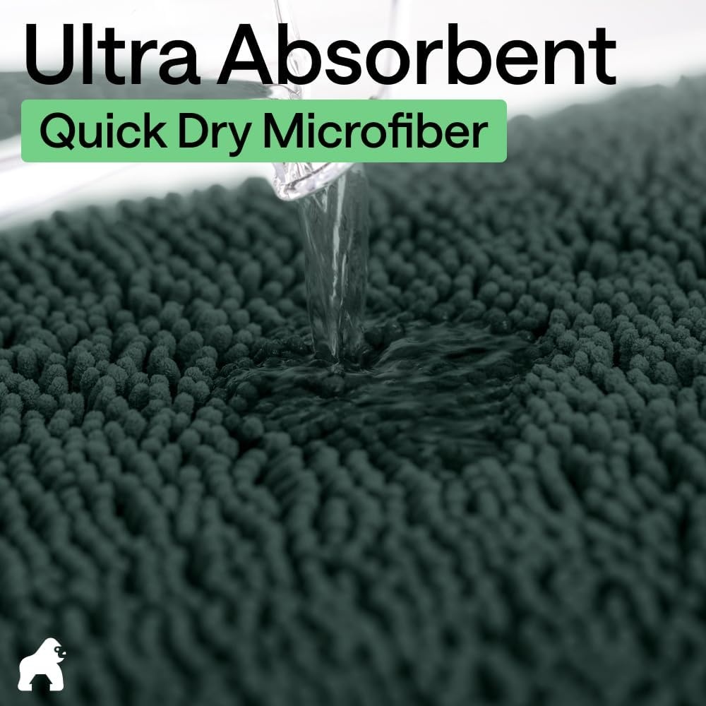 image:imageGORILLA GRIP Bathroom Rug Sets Soft Chenille 2 Piece Area Rugs Set Toilet Base Mat and 30x20 Carpet Absorbent Microfiber Washable Mats Dry Quickly Home Dcor and Bath Room Accessories GreyHunter