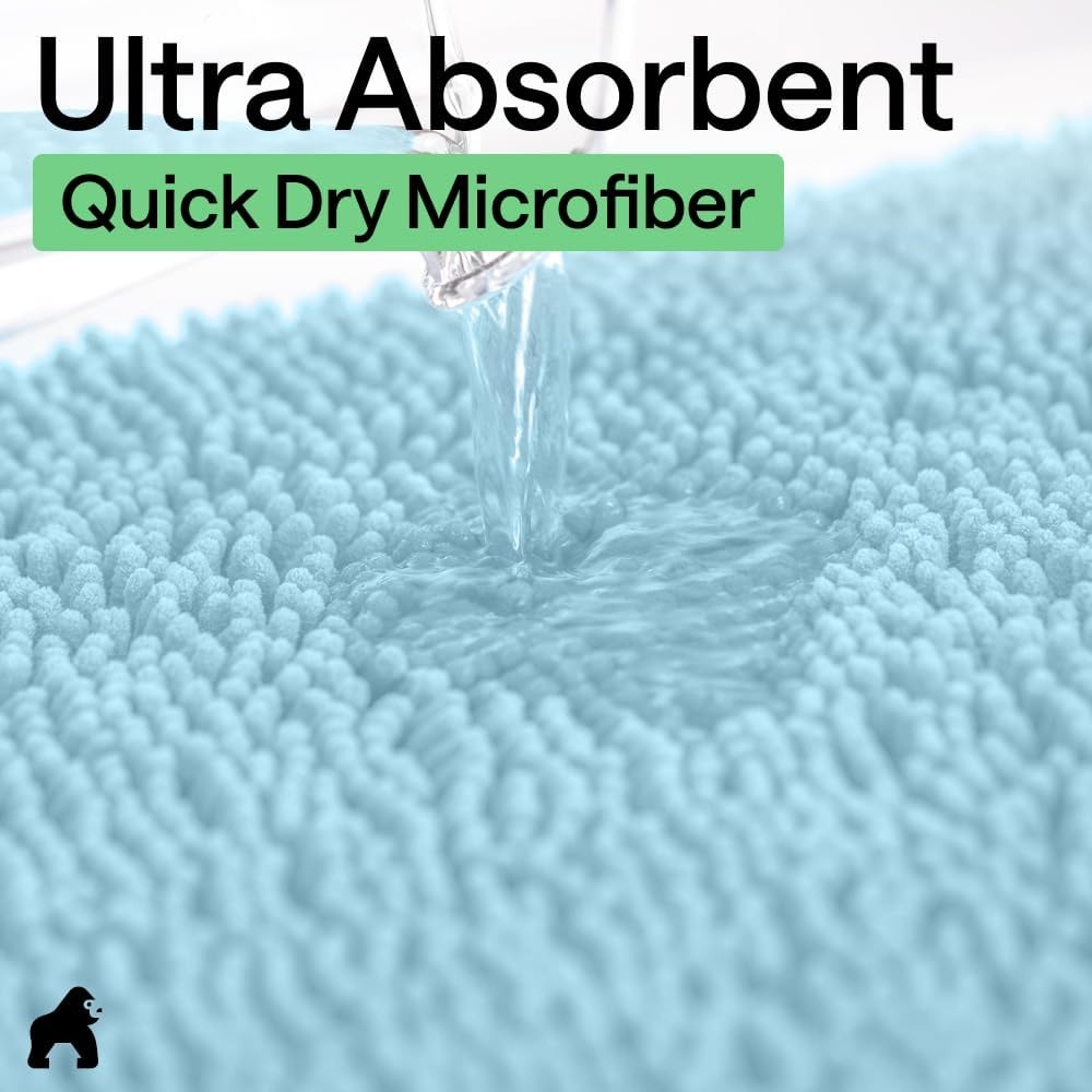 image:imageGORILLA GRIP Bathroom Rug Sets Soft Chenille 2 Piece Area Rugs Set Toilet Base Mat and 30x20 Carpet Absorbent Microfiber Washable Mats Dry Quickly Home Dcor and Bath Room Accessories GreySky
