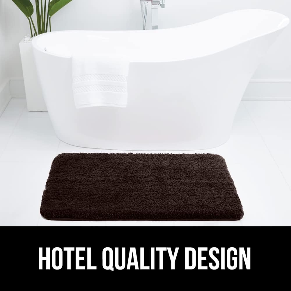 image:imageGORILLA GRIP Bathroom Rugs Ultra Soft Absorbent Mat Thick Plush Bath Rug Machine Washable Microfiber Quick Dry Mats for Shower Bathtub and Floor Home Decor Accessories 24x17 IvoryBrown