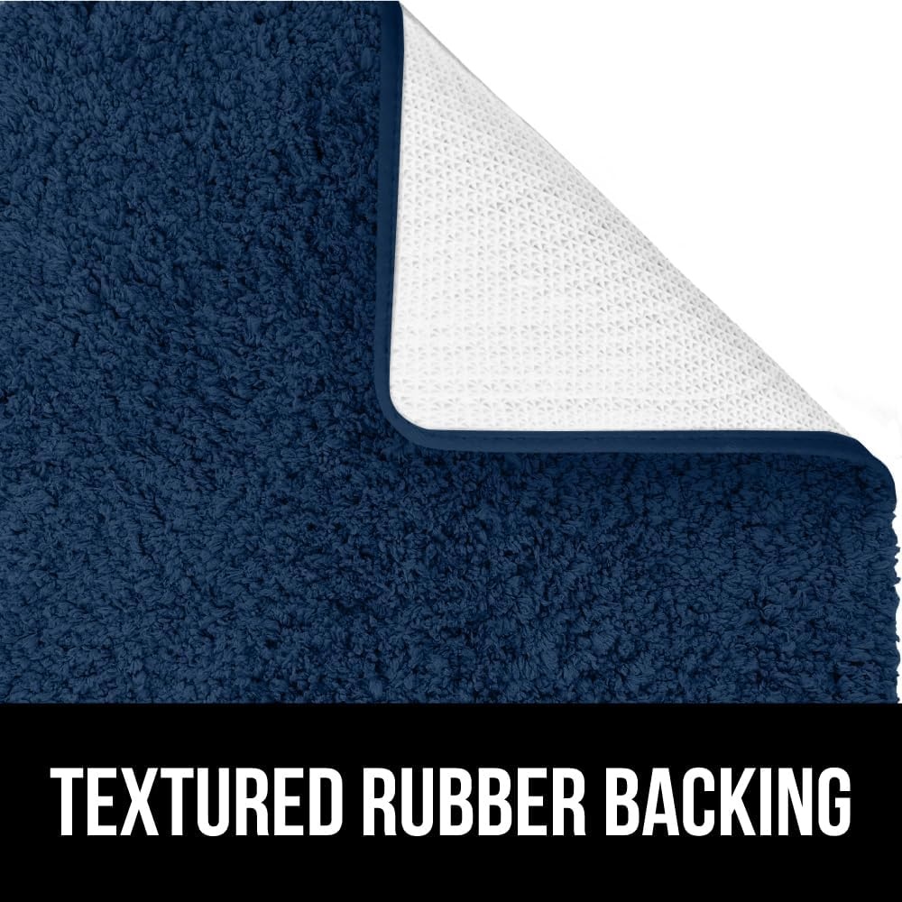 image:imageGORILLA GRIP Bathroom Rugs Ultra Soft Absorbent Mat Thick Plush Bath Rug Machine Washable Microfiber Quick Dry Mats for Shower Bathtub and Floor Home Decor Accessories 24x17 IvoryNavy Blue