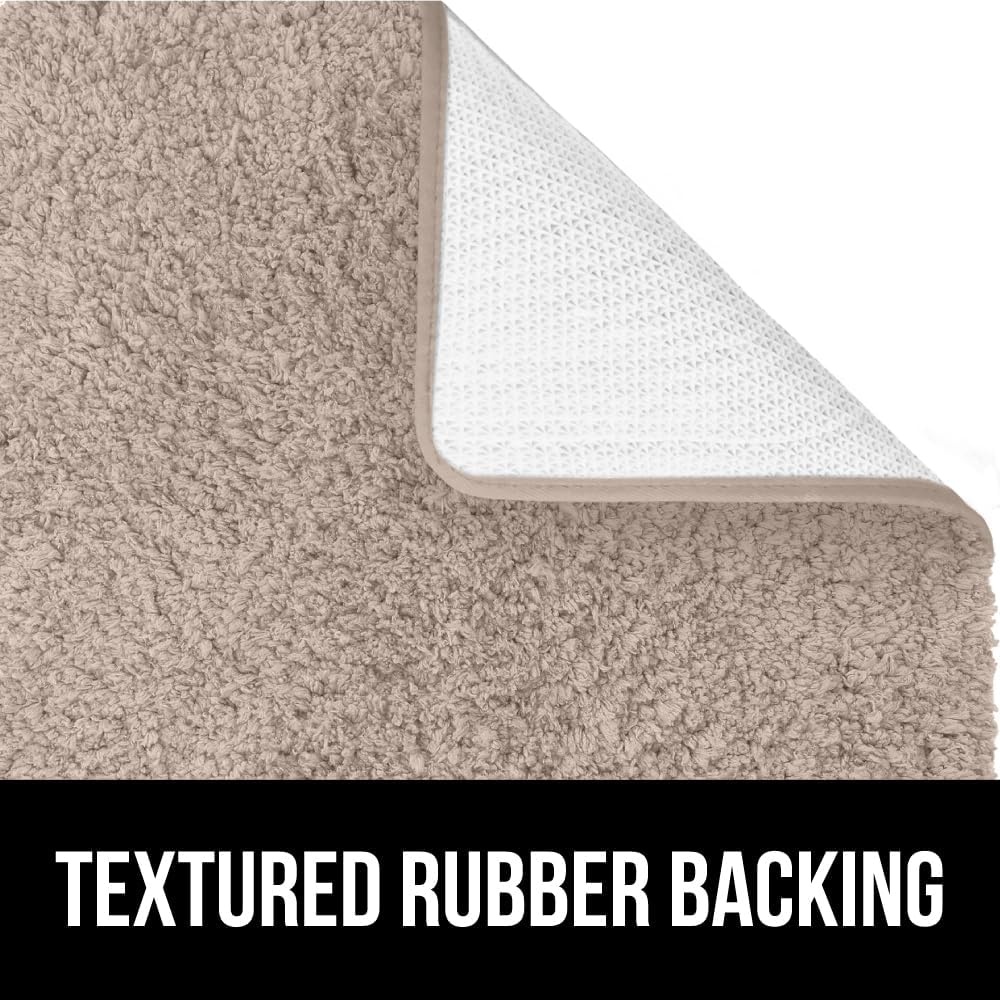 image:imageGORILLA GRIP Bathroom Rugs Ultra Soft Absorbent Mat Thick Plush Bath Rug Machine Washable Microfiber Quick Dry Mats for Shower Bathtub and Floor Home Decor Accessories 24x17 IvoryBeige