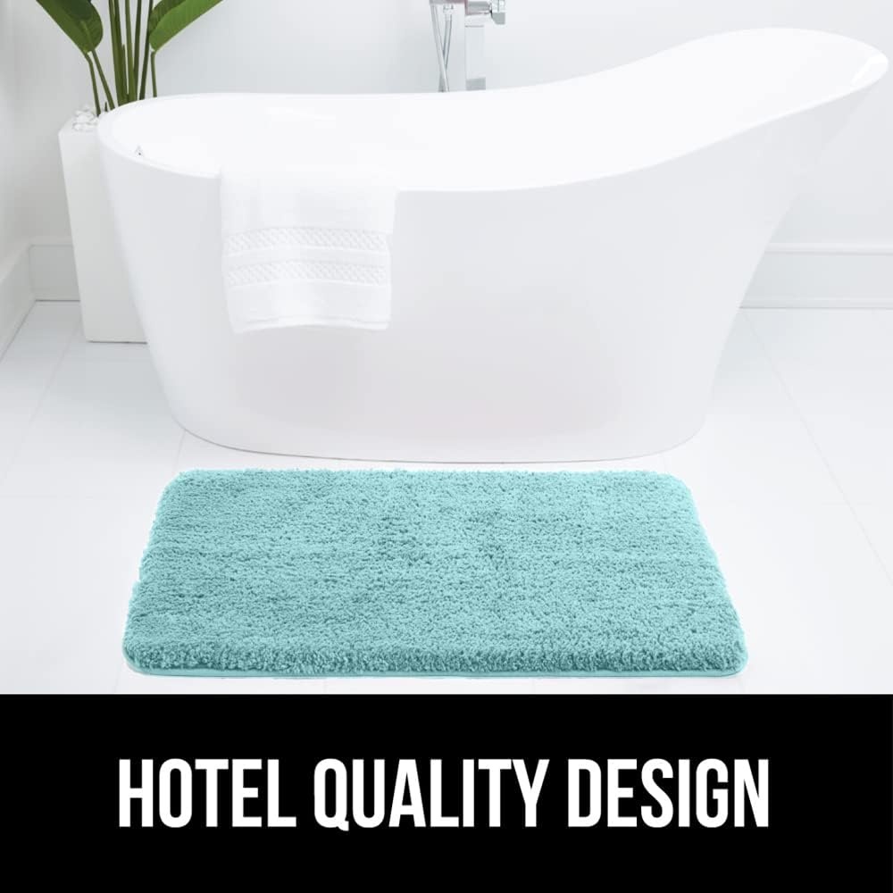 image:imageGORILLA GRIP Bathroom Rugs Ultra Soft Absorbent Mat Thick Plush Bath Rug Machine Washable Microfiber Quick Dry Mats for Shower Bathtub and Floor Home Decor Accessories 24x17 IvorySpa Blue