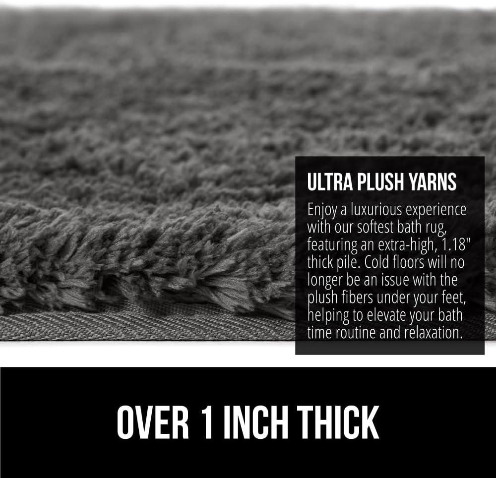 image:imageGORILLA GRIP Bathroom Rugs Ultra Soft Absorbent Mat Thick Plush Bath Rug Machine Washable Microfiber Quick Dry Mats for Shower Bathtub and Floor Home Decor Accessories 24x17 IvoryCharcoal