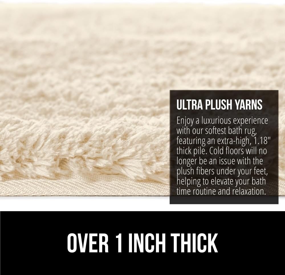 image:imageGORILLA GRIP Bathroom Rugs Ultra Soft Absorbent Mat Thick Plush Bath Rug Machine Washable Microfiber Quick Dry Mats for Shower Bathtub and Floor Home Decor Accessories 24x17 IvoryIvory