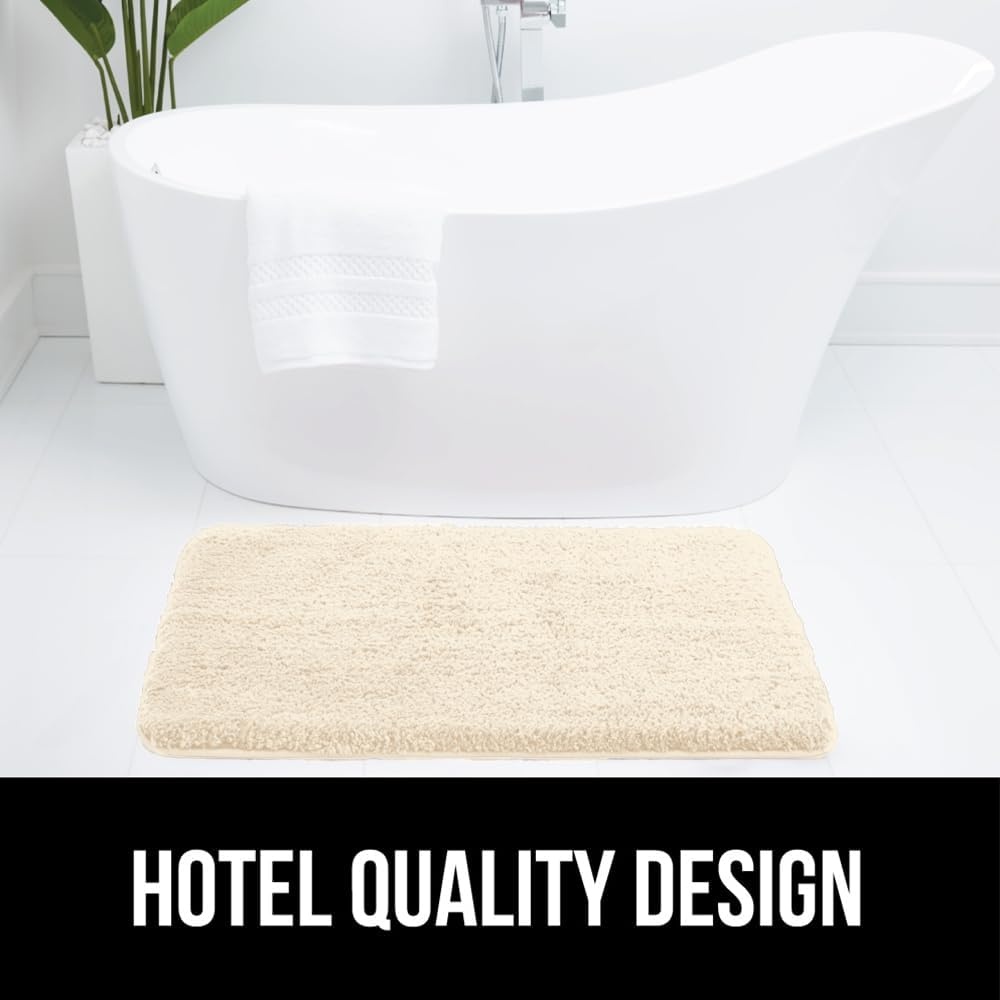 image:imageGORILLA GRIP Bathroom Rugs Ultra Soft Absorbent Mat Thick Plush Bath Rug Machine Washable Microfiber Quick Dry Mats for Shower Bathtub and Floor Home Decor Accessories 24x17 IvoryIvory