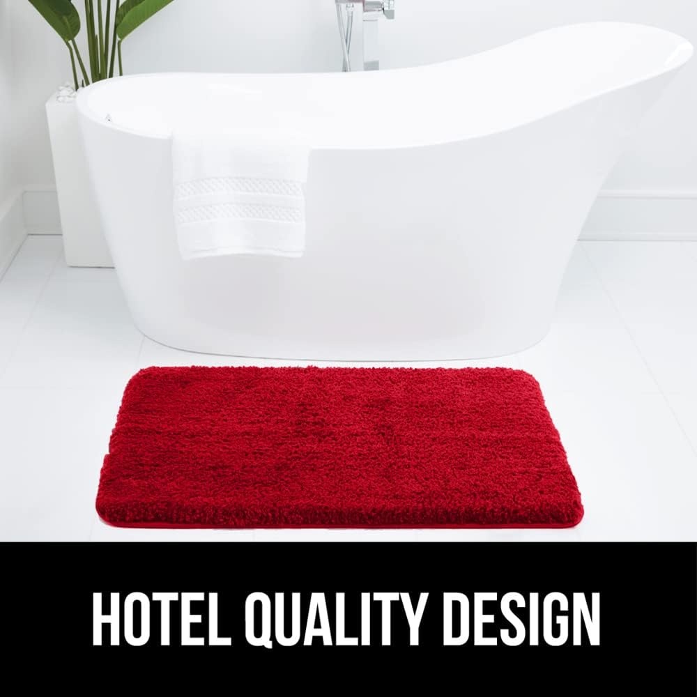 image:imageGORILLA GRIP Bathroom Rugs Ultra Soft Absorbent Mat Thick Plush Bath Rug Machine Washable Microfiber Quick Dry Mats for Shower Bathtub and Floor Home Decor Accessories 24x17 IvoryRed