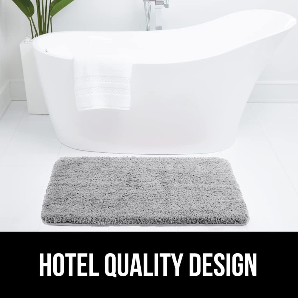 image:imageGORILLA GRIP Bathroom Rugs Ultra Soft Absorbent Mat Thick Plush Bath Rug Machine Washable Microfiber Quick Dry Mats for Shower Bathtub and Floor Home Decor Accessories 24x17 IvoryLight Gray