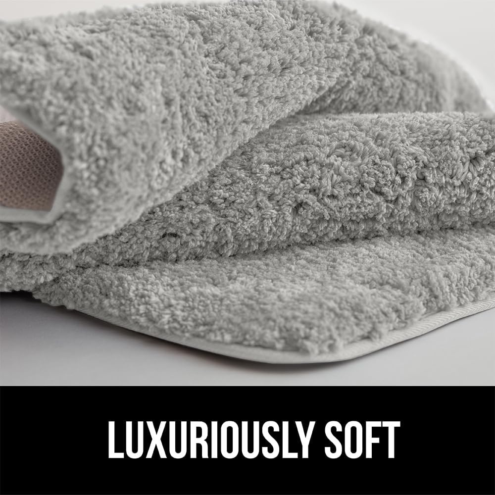 image:imageGORILLA GRIP Bathroom Rugs Ultra Soft Absorbent Mat Thick Plush Bath Rug Machine Washable Microfiber Quick Dry Mats for Shower Bathtub and Floor Home Decor Accessories 24x17 IvoryLight Gray