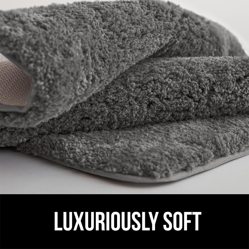image:imageGORILLA GRIP Bathroom Rugs Ultra Soft Absorbent Mat Thick Plush Bath Rug Machine Washable Microfiber Quick Dry Mats for Shower Bathtub and Floor Home Decor Accessories 24x17 IvoryCharcoal