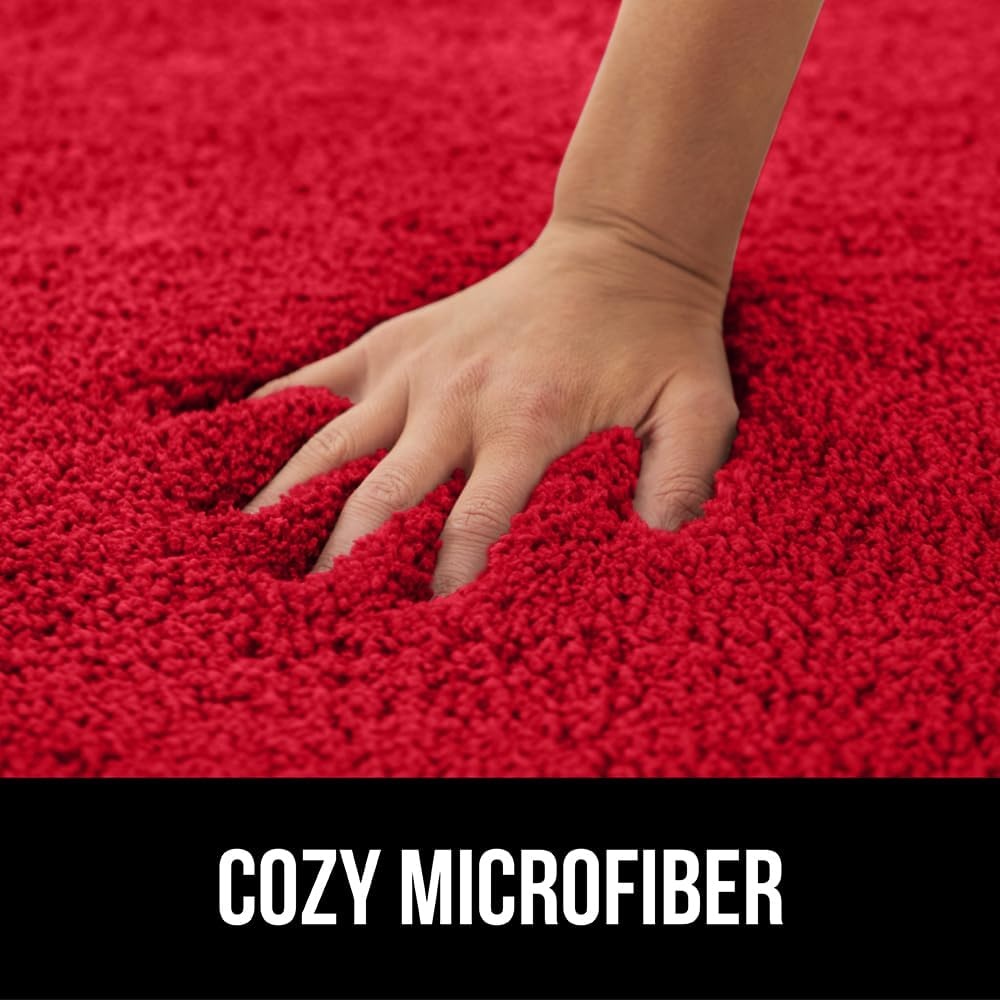 image:imageGORILLA GRIP Bathroom Rugs Ultra Soft Absorbent Mat Thick Plush Bath Rug Machine Washable Microfiber Quick Dry Mats for Shower Bathtub and Floor Home Decor Accessories 24x17 IvoryRed