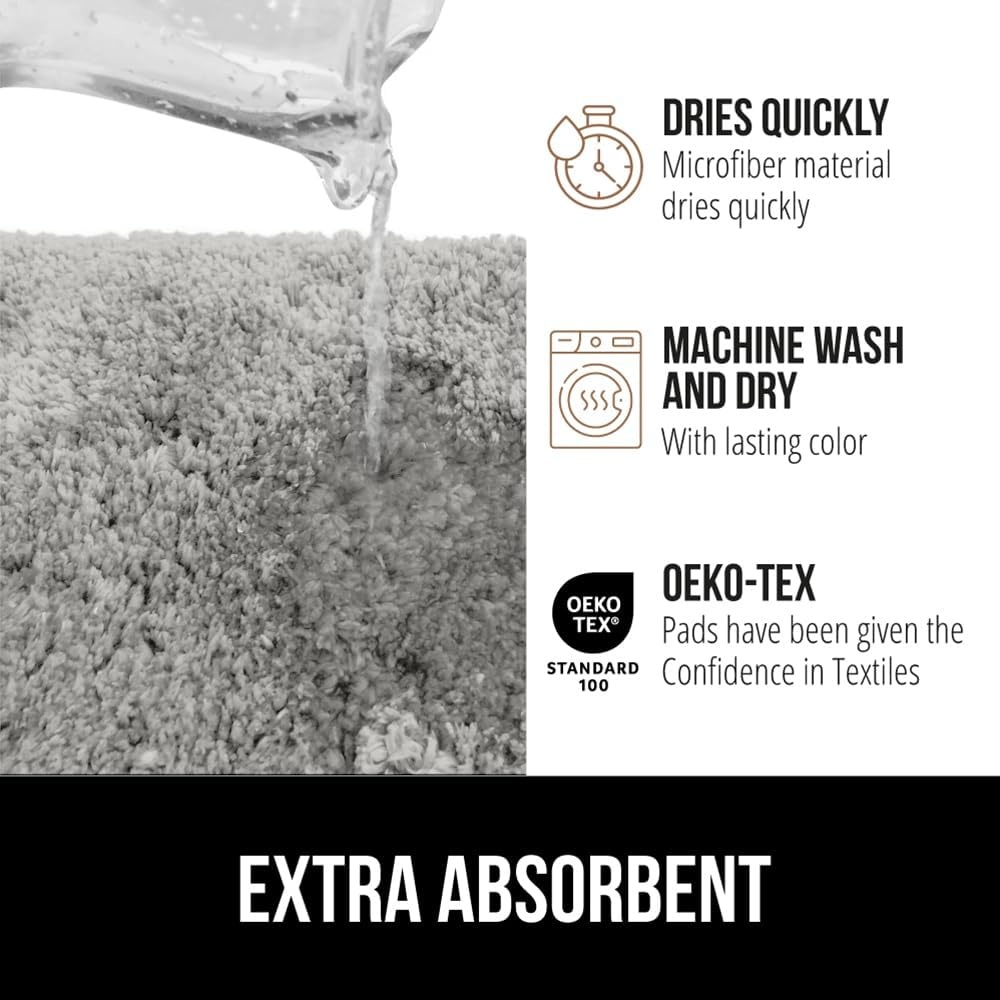 image:imageGORILLA GRIP Bathroom Rugs Ultra Soft Absorbent Mat Thick Plush Bath Rug Machine Washable Microfiber Quick Dry Mats for Shower Bathtub and Floor Home Decor Accessories 24x17 IvoryLight Gray
