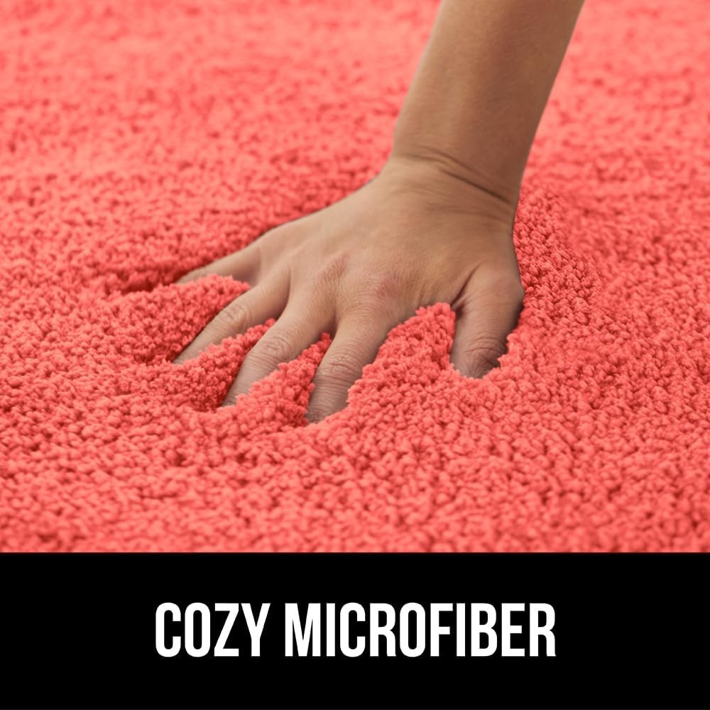 image:imageGORILLA GRIP Bathroom Rugs Ultra Soft Absorbent Mat Thick Plush Bath Rug Machine Washable Microfiber Quick Dry Mats for Shower Bathtub and Floor Home Decor Accessories 24x17 IvoryCoral