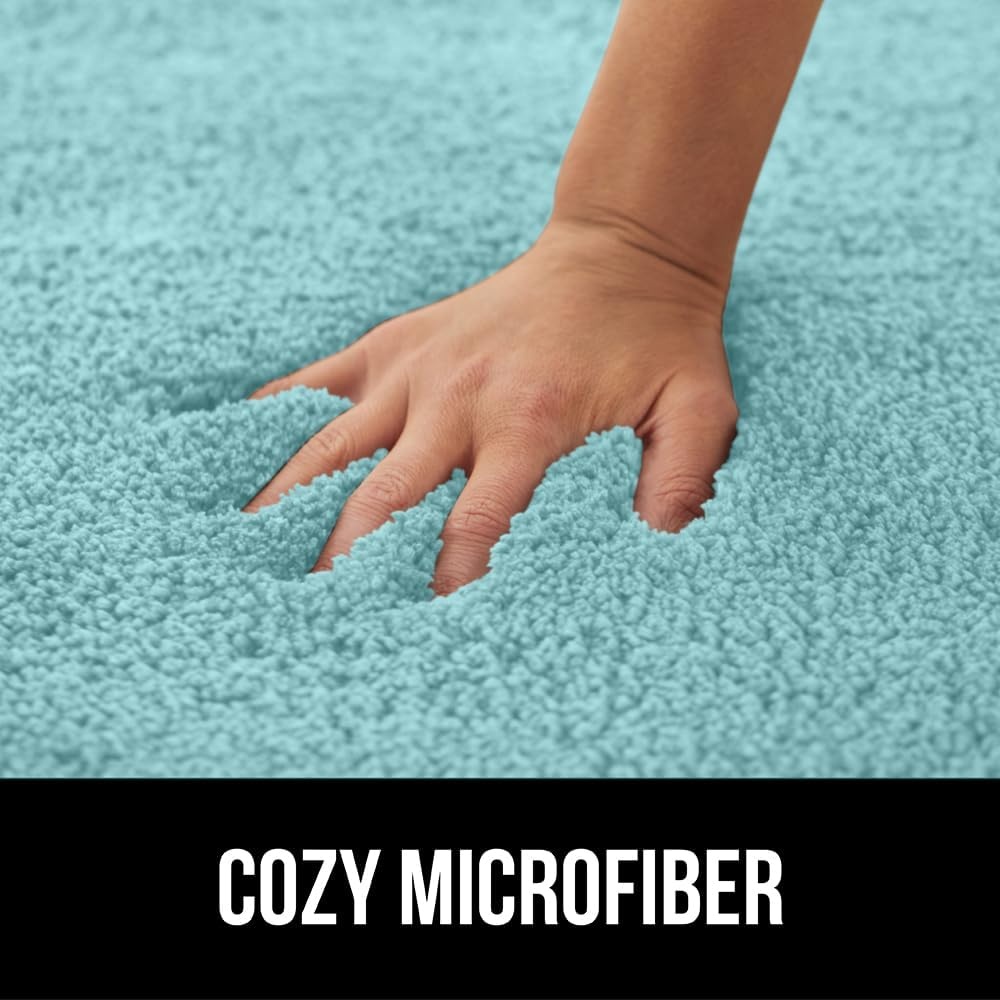 image:imageGORILLA GRIP Bathroom Rugs Ultra Soft Absorbent Mat Thick Plush Bath Rug Machine Washable Microfiber Quick Dry Mats for Shower Bathtub and Floor Home Decor Accessories 24x17 IvorySpa Blue