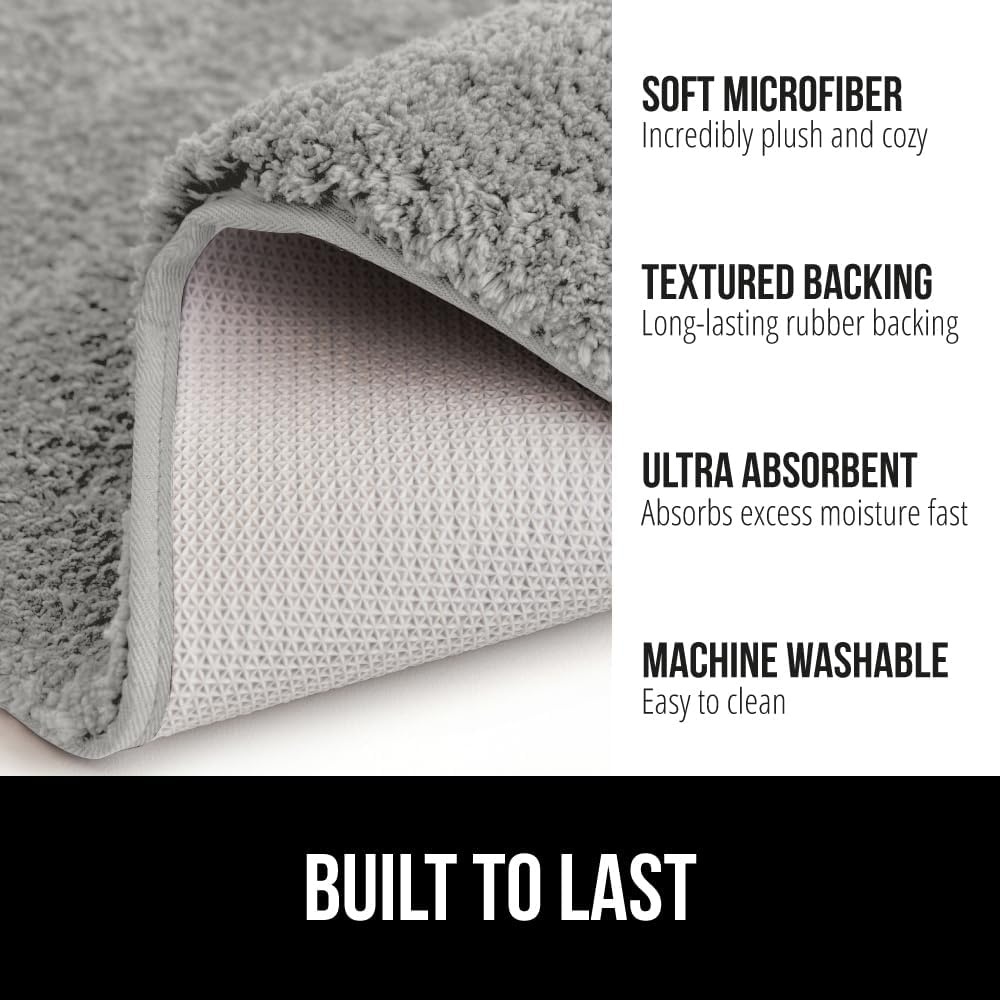 image:imageGORILLA GRIP Bathroom Rugs Ultra Soft Absorbent Mat Thick Plush Bath Rug Machine Washable Microfiber Quick Dry Mats for Shower Bathtub and Floor Home Decor Accessories 24x17 IvoryLight Gray
