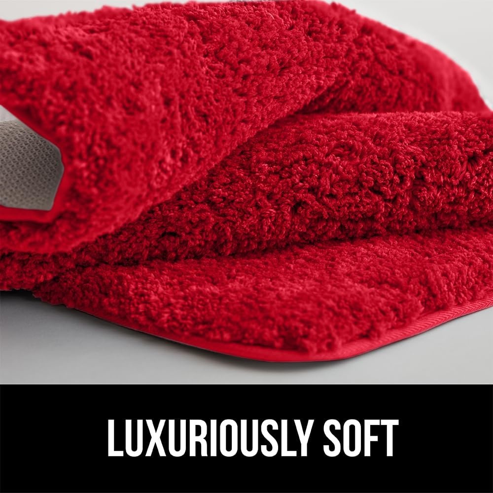 image:imageGORILLA GRIP Bathroom Rugs Ultra Soft Absorbent Mat Thick Plush Bath Rug Machine Washable Microfiber Quick Dry Mats for Shower Bathtub and Floor Home Decor Accessories 24x17 IvoryRed