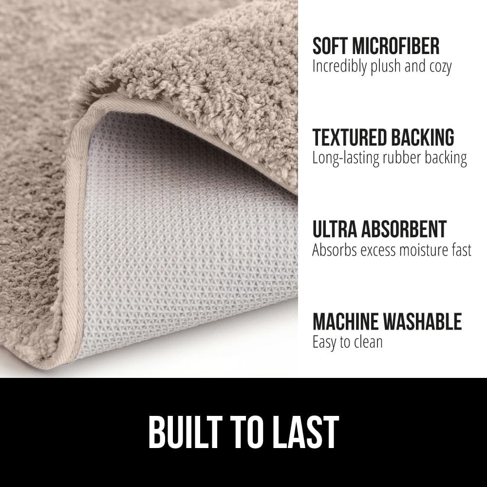 image:imageGORILLA GRIP Bathroom Rugs Ultra Soft Absorbent Mat Thick Plush Bath Rug Machine Washable Microfiber Quick Dry Mats for Shower Bathtub and Floor Home Decor Accessories 24x17 IvoryBeige