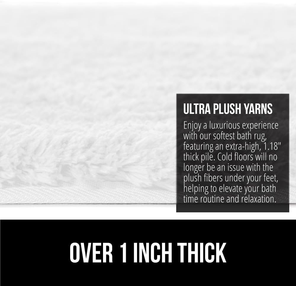 image:imageGORILLA GRIP Bathroom Rugs Ultra Soft Absorbent Mat Thick Plush Bath Rug Machine Washable Microfiber Quick Dry Mats for Shower Bathtub and Floor Home Decor Accessories 24x17 IvoryWhite