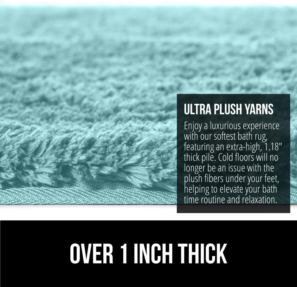image:imageGORILLA GRIP Bathroom Rugs Ultra Soft Absorbent Mat Thick Plush Bath Rug Machine Washable Microfiber Quick Dry Mats for Shower Bathtub and Floor Home Decor Accessories 24x17 IvorySpa Blue