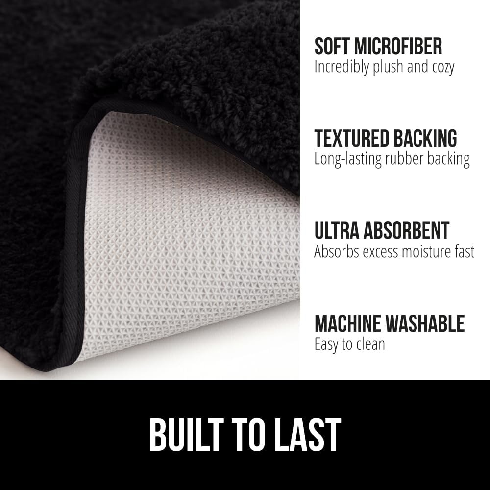 image:imageGORILLA GRIP Bathroom Rugs Ultra Soft Absorbent Mat Thick Plush Bath Rug Machine Washable Microfiber Quick Dry Mats for Shower Bathtub and Floor Home Decor Accessories 24x17 IvoryBlack