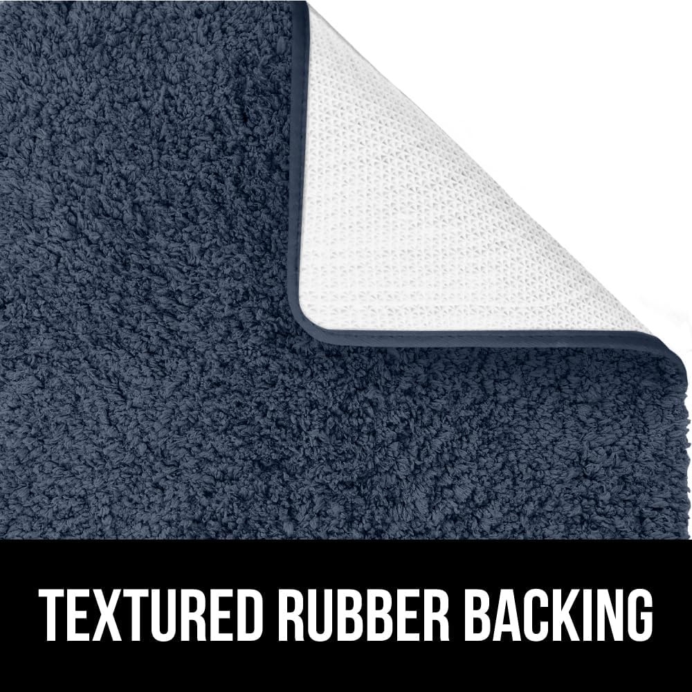 image:imageGORILLA GRIP Bathroom Rugs Ultra Soft Absorbent Mat Thick Plush Bath Rug Machine Washable Microfiber Quick Dry Mats for Shower Bathtub and Floor Home Decor Accessories 24x17 IvoryIndigo