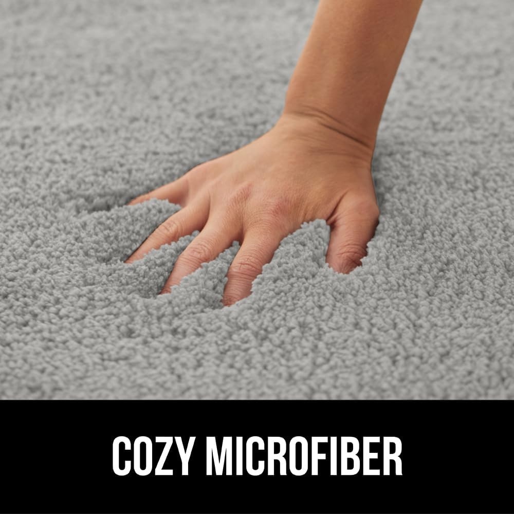 image:imageGORILLA GRIP Bathroom Rugs Ultra Soft Absorbent Mat Thick Plush Bath Rug Machine Washable Microfiber Quick Dry Mats for Shower Bathtub and Floor Home Decor Accessories 24x17 IvoryLight Gray