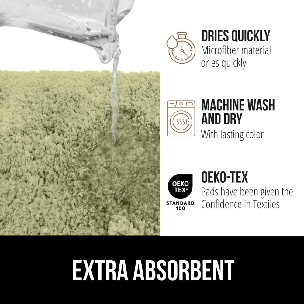 image:imageGORILLA GRIP Bathroom Rugs Ultra Soft Absorbent Mat Thick Plush Bath Rug Machine Washable Microfiber Quick Dry Mats for Shower Bathtub and Floor Home Decor Accessories 24x17 IvorySage
