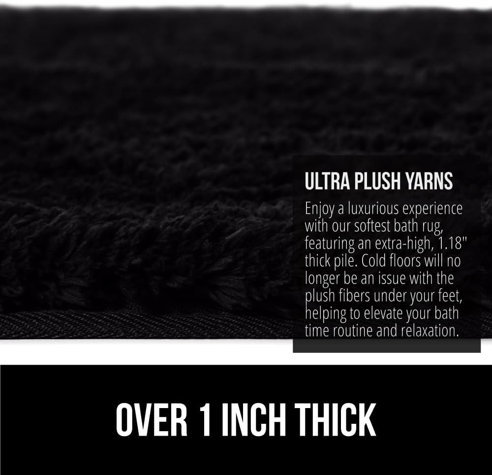 image:imageGORILLA GRIP Bathroom Rugs Ultra Soft Absorbent Mat Thick Plush Bath Rug Machine Washable Microfiber Quick Dry Mats for Shower Bathtub and Floor Home Decor Accessories 24x17 IvoryBlack