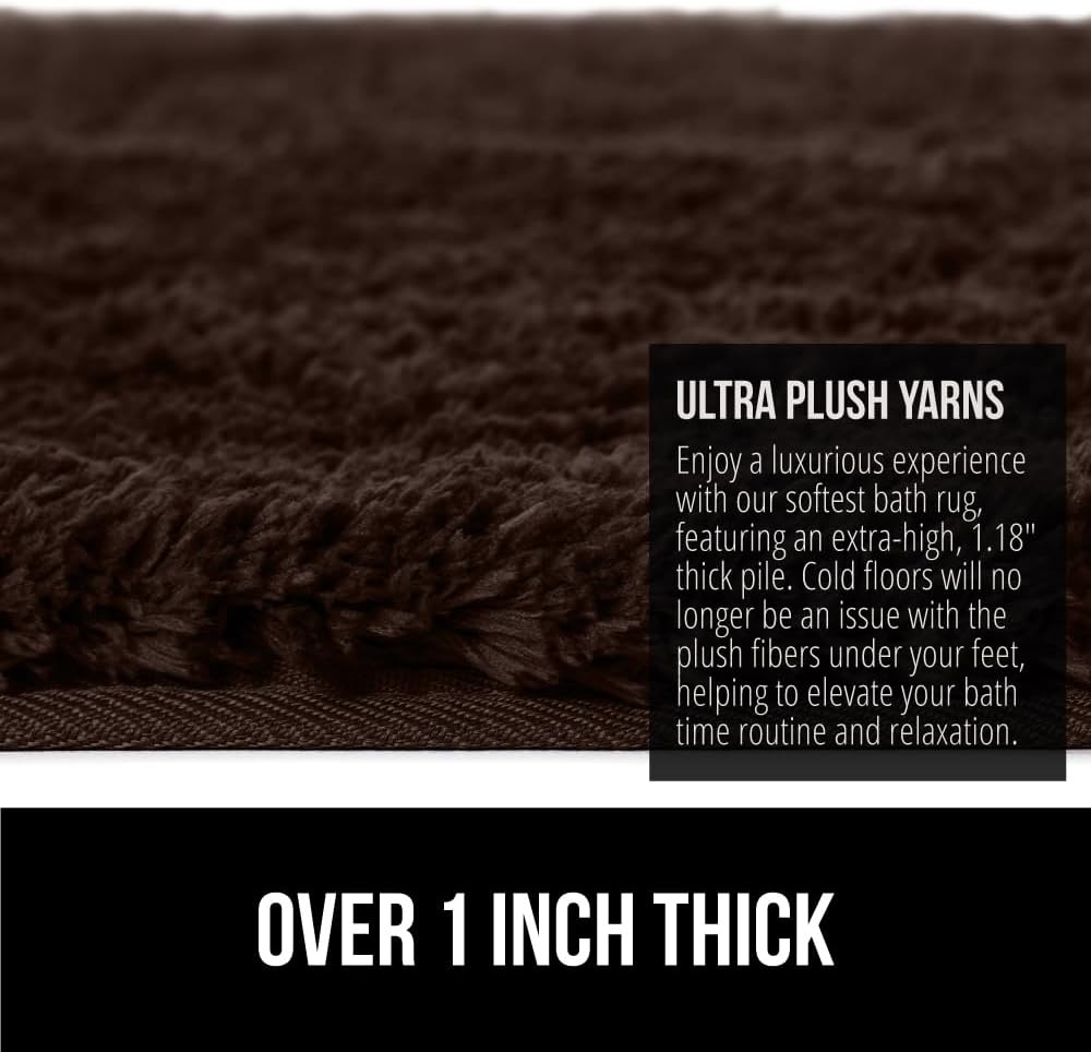 image:imageGORILLA GRIP Bathroom Rugs Ultra Soft Absorbent Mat Thick Plush Bath Rug Machine Washable Microfiber Quick Dry Mats for Shower Bathtub and Floor Home Decor Accessories 24x17 IvoryBrown