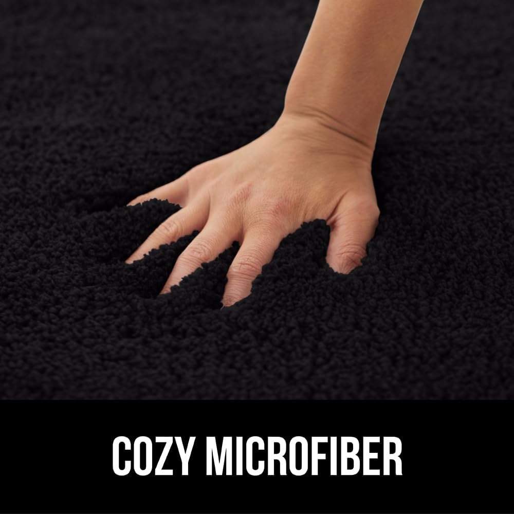 image:imageGORILLA GRIP Bathroom Rugs Ultra Soft Absorbent Mat Thick Plush Bath Rug Machine Washable Microfiber Quick Dry Mats for Shower Bathtub and Floor Home Decor Accessories 24x17 IvoryBlack