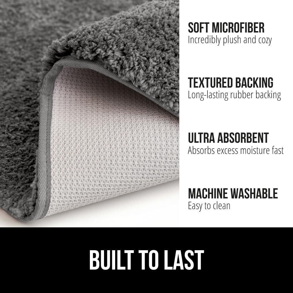 image:imageGORILLA GRIP Bathroom Rugs Ultra Soft Absorbent Mat Thick Plush Bath Rug Machine Washable Microfiber Quick Dry Mats for Shower Bathtub and Floor Home Decor Accessories 24x17 IvoryCharcoal