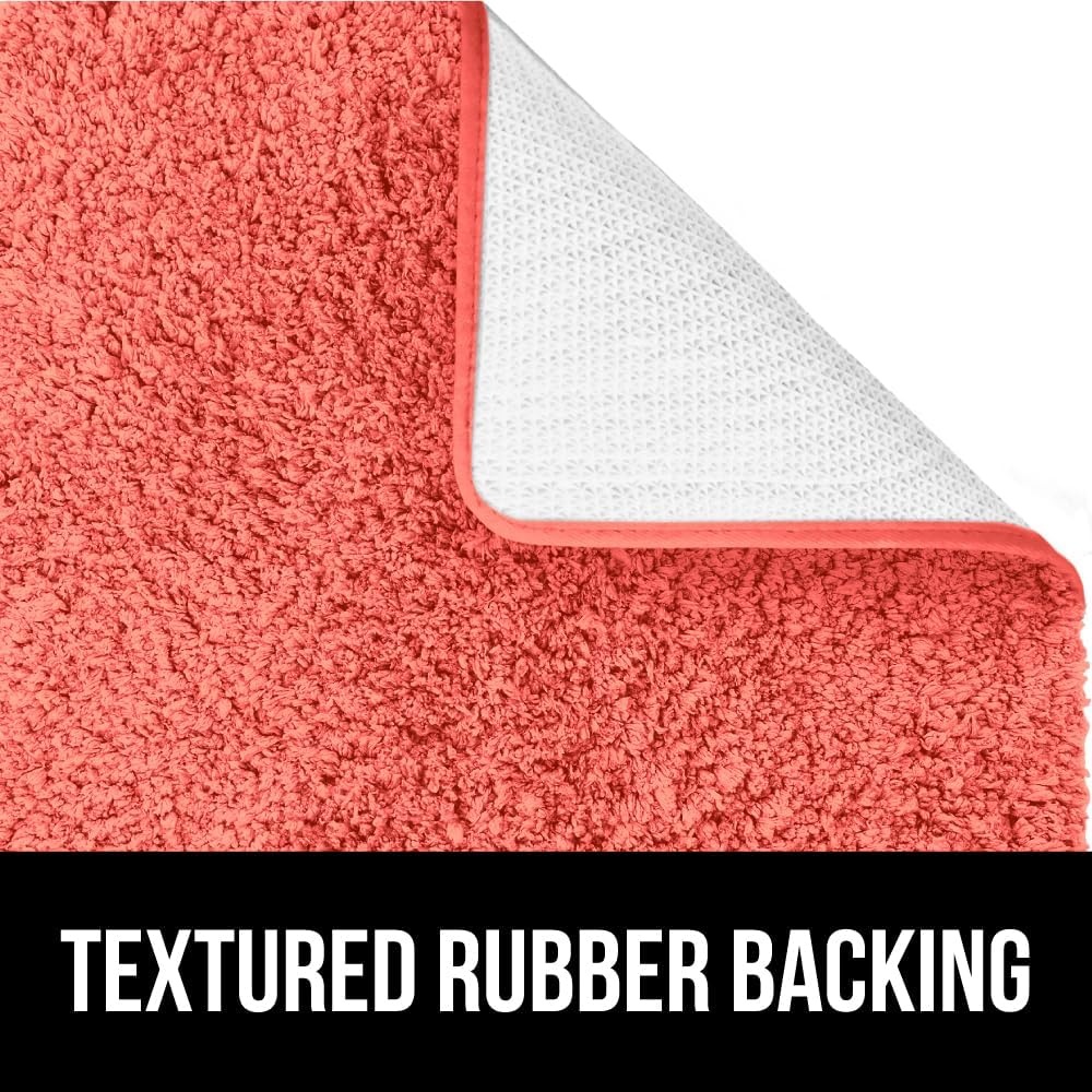 image:imageGORILLA GRIP Bathroom Rugs Ultra Soft Absorbent Mat Thick Plush Bath Rug Machine Washable Microfiber Quick Dry Mats for Shower Bathtub and Floor Home Decor Accessories 24x17 IvoryCoral