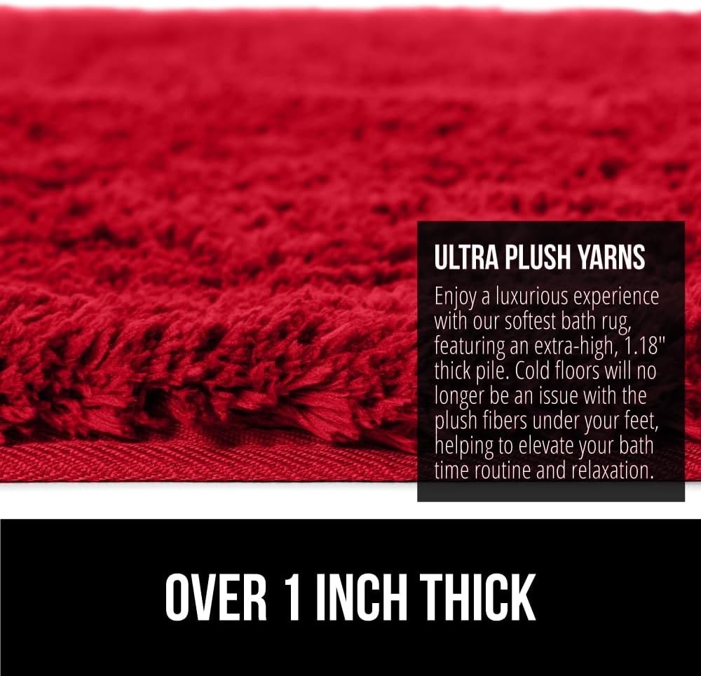 image:imageGORILLA GRIP Bathroom Rugs Ultra Soft Absorbent Mat Thick Plush Bath Rug Machine Washable Microfiber Quick Dry Mats for Shower Bathtub and Floor Home Decor Accessories 24x17 IvoryRed