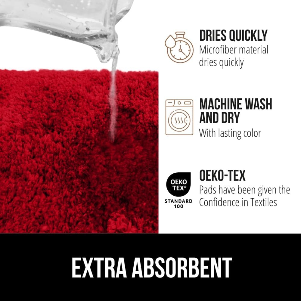 image:imageGORILLA GRIP Bathroom Rugs Ultra Soft Absorbent Mat Thick Plush Bath Rug Machine Washable Microfiber Quick Dry Mats for Shower Bathtub and Floor Home Decor Accessories 24x17 IvoryRed