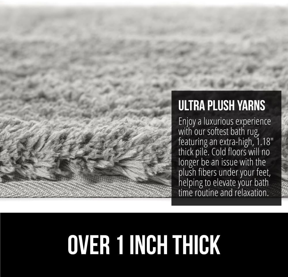 image:imageGORILLA GRIP Bathroom Rugs Ultra Soft Absorbent Mat Thick Plush Bath Rug Machine Washable Microfiber Quick Dry Mats for Shower Bathtub and Floor Home Decor Accessories 24x17 IvoryLight Gray