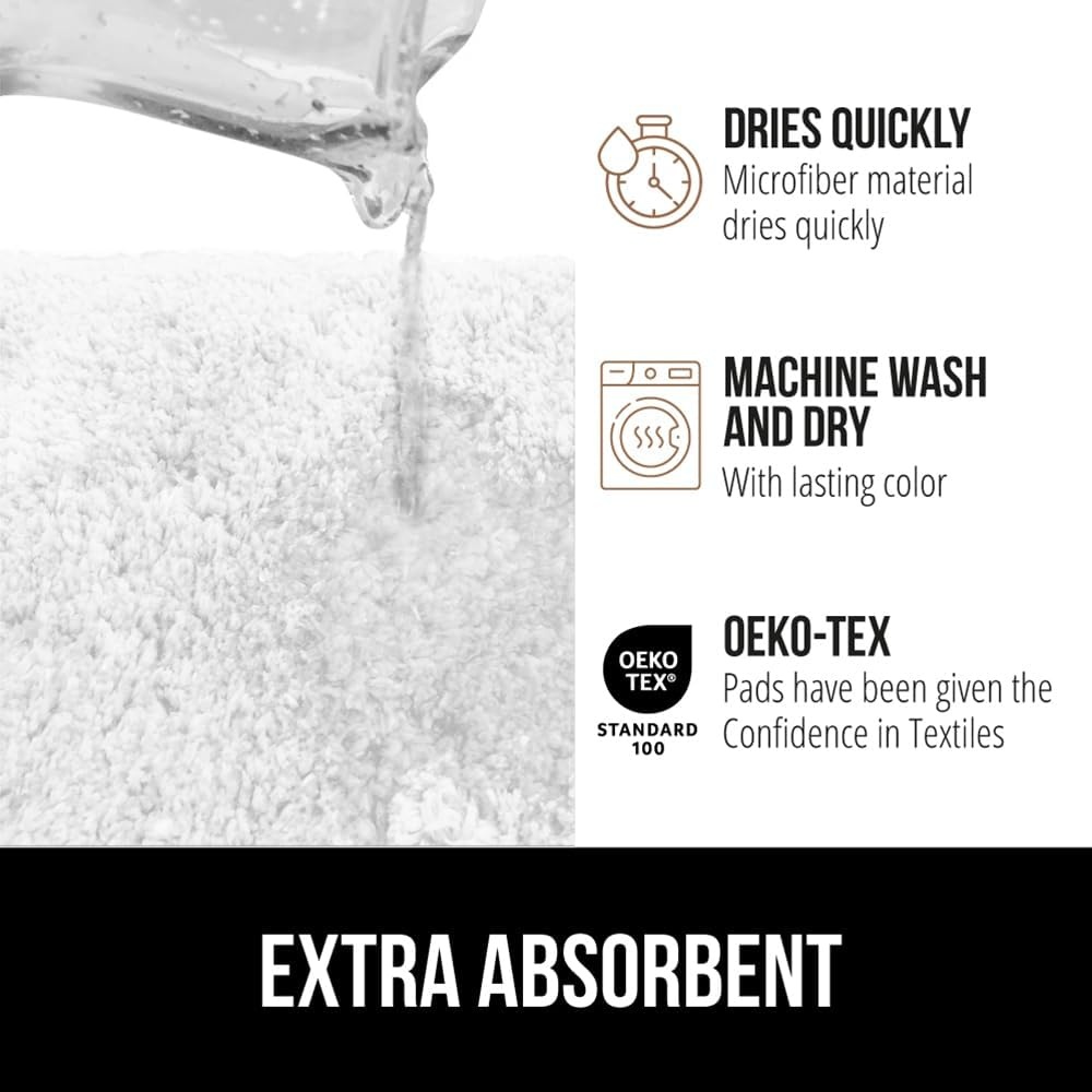 image:imageGORILLA GRIP Bathroom Rugs Ultra Soft Absorbent Mat Thick Plush Bath Rug Machine Washable Microfiber Quick Dry Mats for Shower Bathtub and Floor Home Decor Accessories 24x17 IvoryWhite