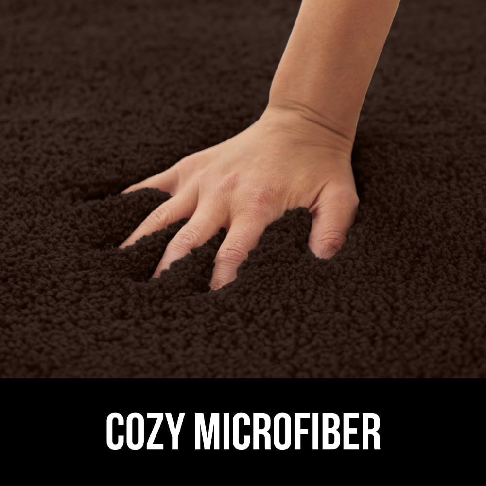 image:imageGORILLA GRIP Bathroom Rugs Ultra Soft Absorbent Mat Thick Plush Bath Rug Machine Washable Microfiber Quick Dry Mats for Shower Bathtub and Floor Home Decor Accessories 24x17 IvoryBrown