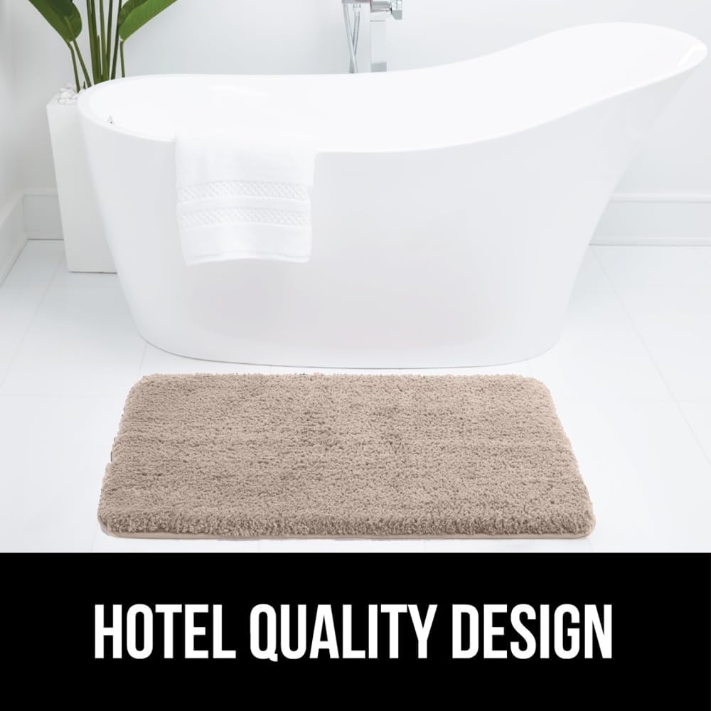 image:imageGORILLA GRIP Bathroom Rugs Ultra Soft Absorbent Mat Thick Plush Bath Rug Machine Washable Microfiber Quick Dry Mats for Shower Bathtub and Floor Home Decor Accessories 24x17 IvoryBeige