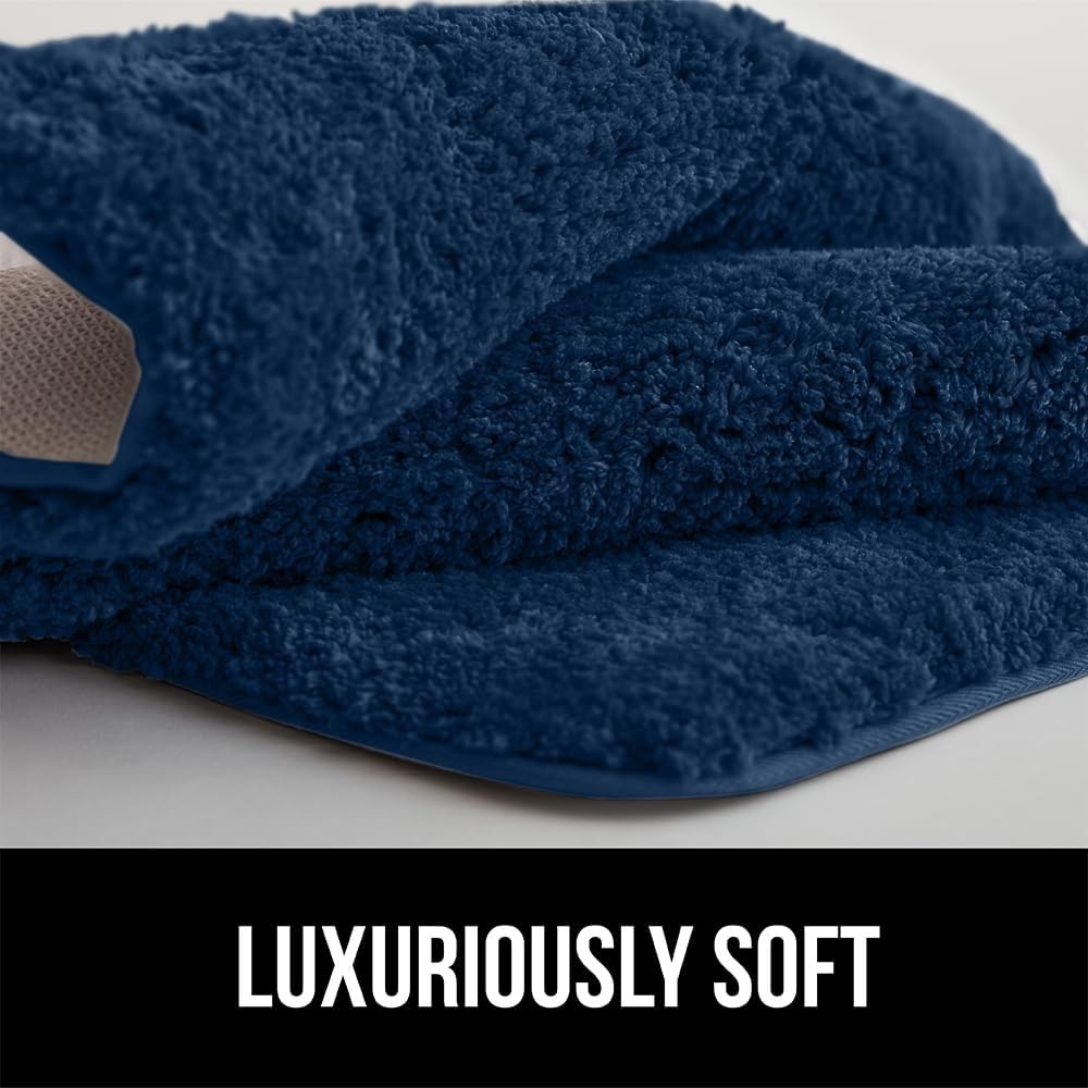 image:imageGORILLA GRIP Bathroom Rugs Ultra Soft Absorbent Mat Thick Plush Bath Rug Machine Washable Microfiber Quick Dry Mats for Shower Bathtub and Floor Home Decor Accessories 24x17 IvoryNavy Blue