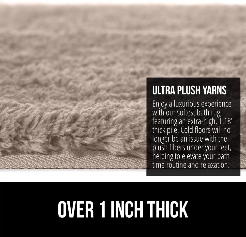 image:imageGORILLA GRIP Bathroom Rugs Ultra Soft Absorbent Mat Thick Plush Bath Rug Machine Washable Microfiber Quick Dry Mats for Shower Bathtub and Floor Home Decor Accessories 24x17 IvoryBeige