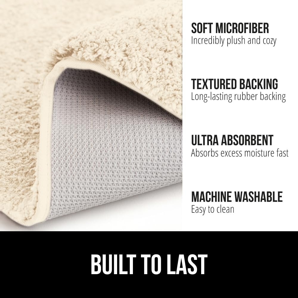 image:imageGORILLA GRIP Bathroom Rugs Ultra Soft Absorbent Mat Thick Plush Bath Rug Machine Washable Microfiber Quick Dry Mats for Shower Bathtub and Floor Home Decor Accessories 24x17 IvoryIvory