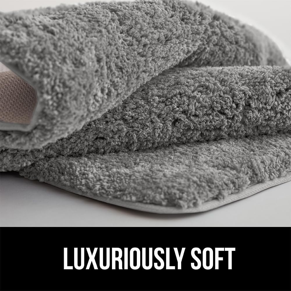 image:imageGORILLA GRIP Bathroom Rugs Ultra Soft Absorbent Mat Thick Plush Bath Rug Machine Washable Microfiber Quick Dry Mats for Shower Bathtub and Floor Home Decor Accessories 24x17 IvoryGrey